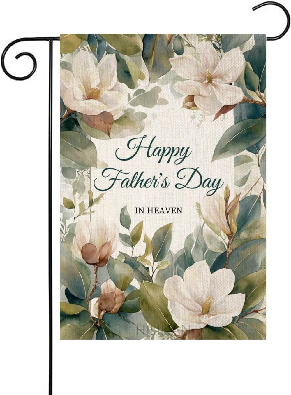 Happy Father's Day Garden Flag Magnolias Small Yard Flag Burlap Double Sided Seasonal Farmhouse Yard Outdoor Decoration 12 x 18 Inch(6022)
