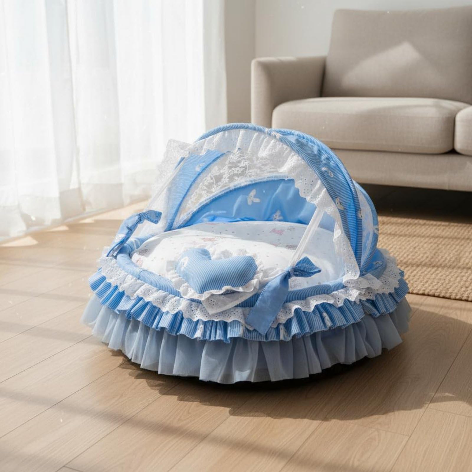 predolo Cuccia Portatile per Gatti, Cuccia Gatto Interno Antigraffio Semichiuso Nido, Lettino per Gatto Morbido e Leggero, Retro Chinese