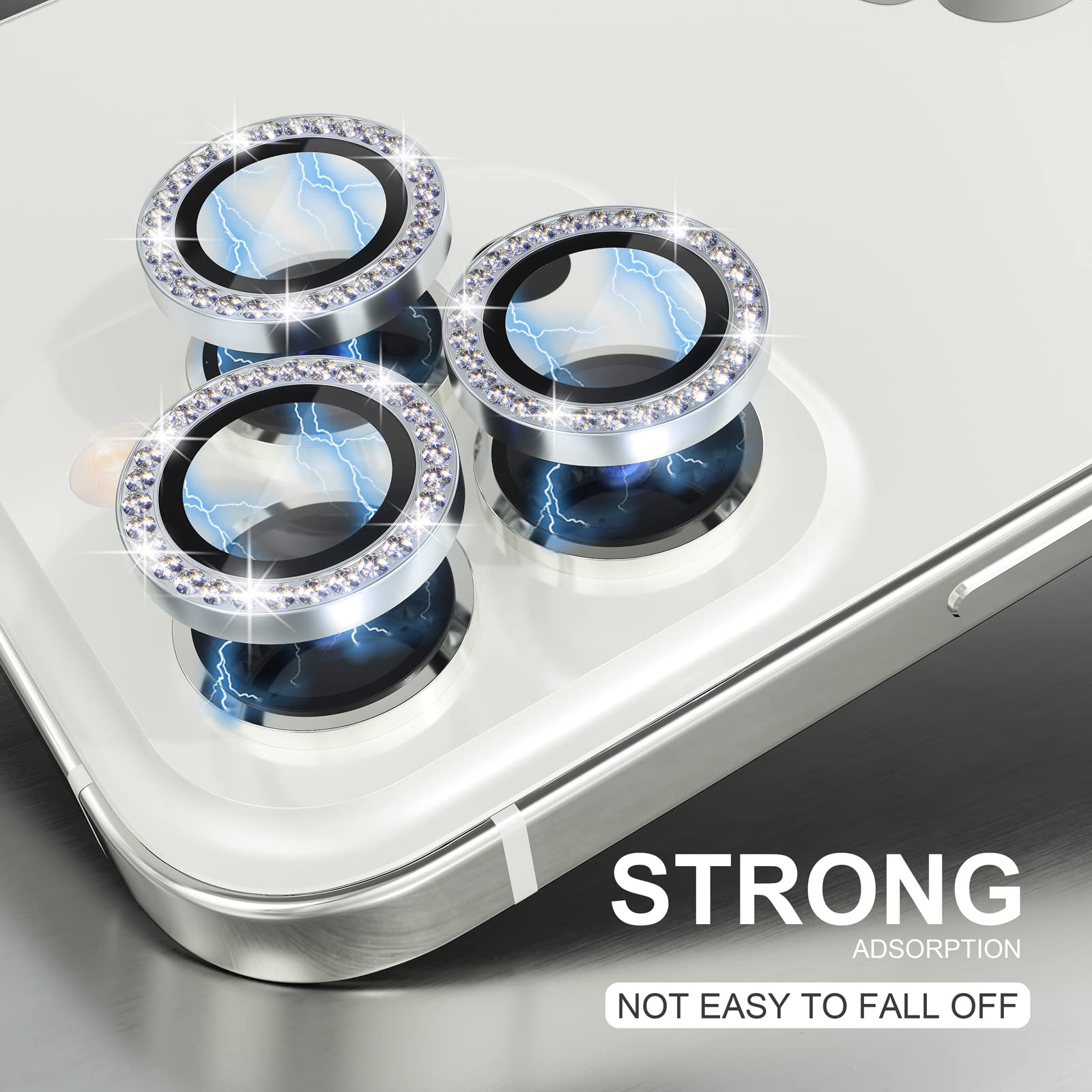 Choiche [3+1] do iPhone 14 Pro / iPhone 14 Pro Max osłona obiektywu aparatu, szkło hartowane 9H, osłona aparatu, ochraniacz ekranu, metalowy pierścień, akcesoria dekoracyjne (diamentowo-srebrny)