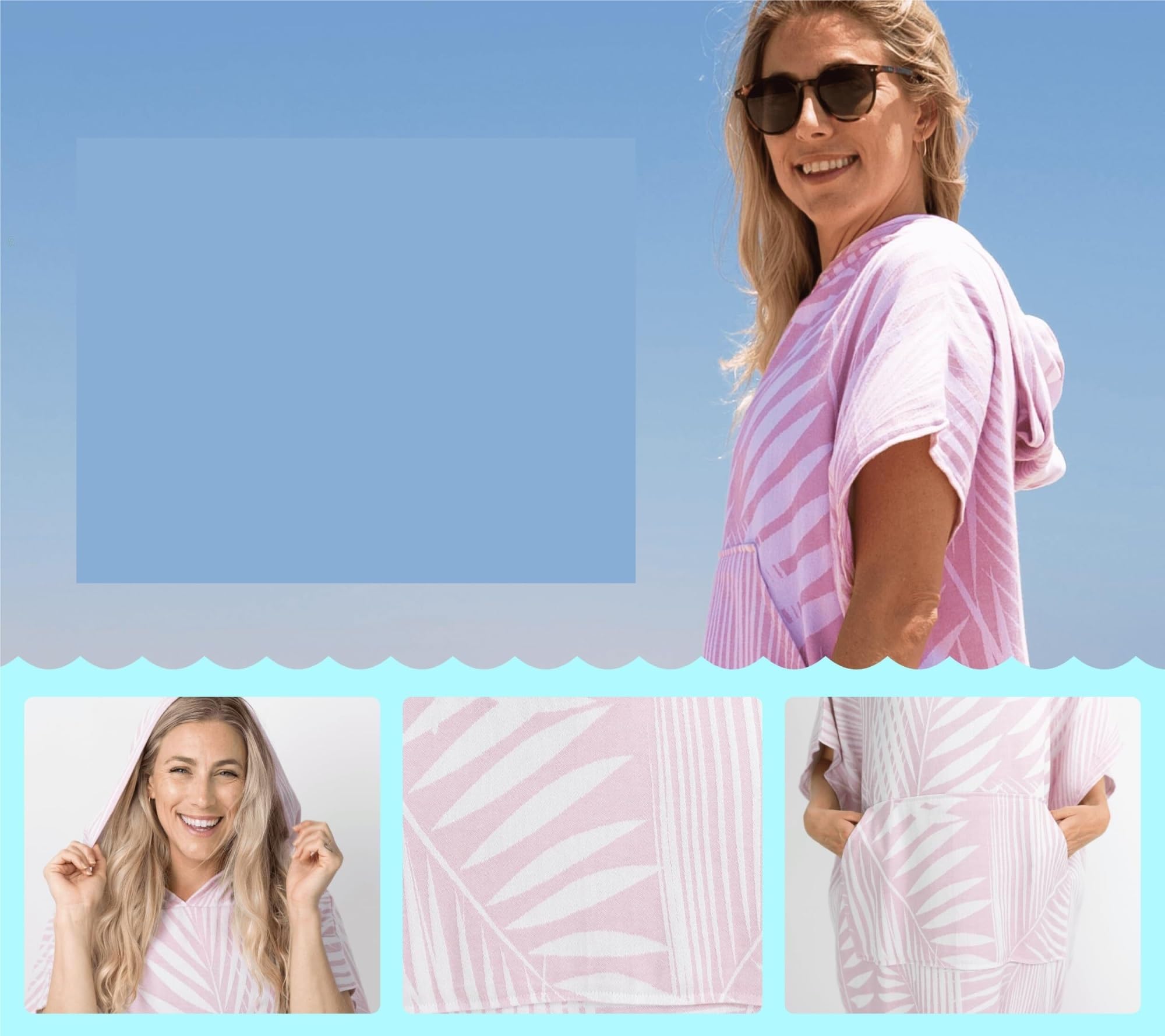 Generico Asciugamano, Poncho da bagno Poncho da surf – Asciugamano grande for il cambio (33 X 37) con cappuccio in cotone for adulti for, spiaggia, piscina(Orange)