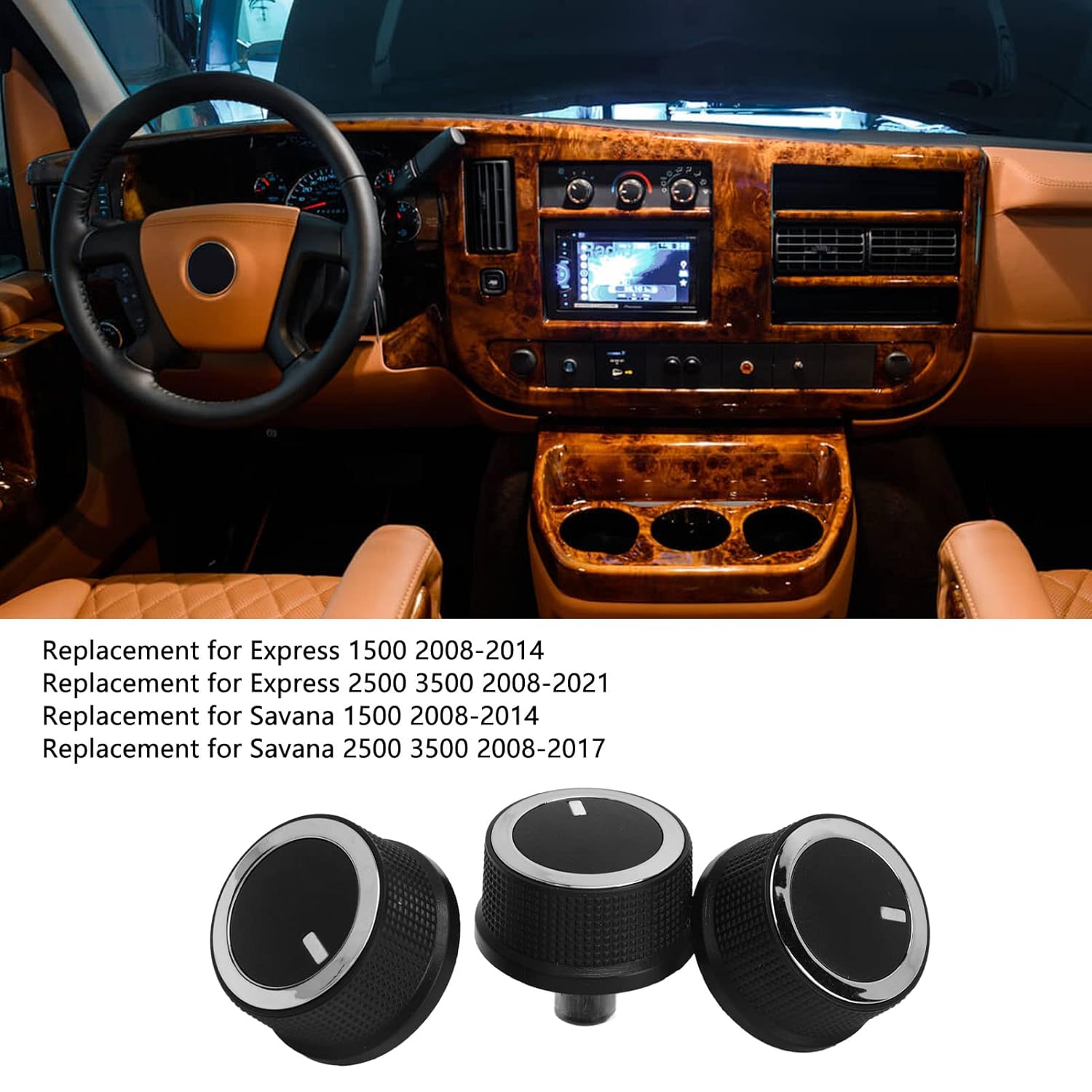 3PCS Air Conditioner Temperature Control Knob, KIMISS 84793085 Air Conditioner Climate Control Knob Switch Replacement for Express 1500 2500 3500