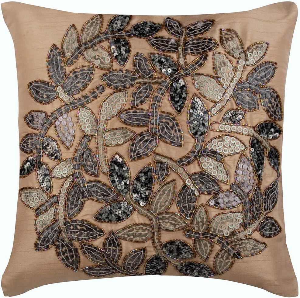 The HomeCentric Cushion Cover, Beige Pillow Covers, 3D