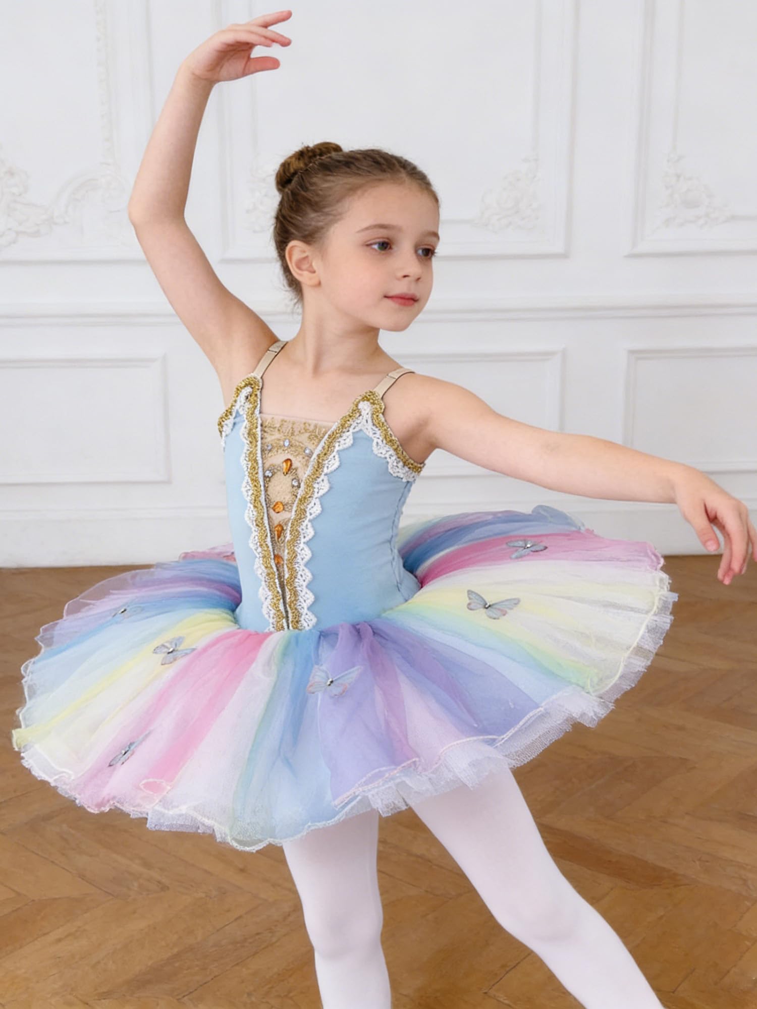 inlzdz Niños Maillot De Ballet Vestido Tutu Bailarina Body Clásico Patinaje Artístico Competición