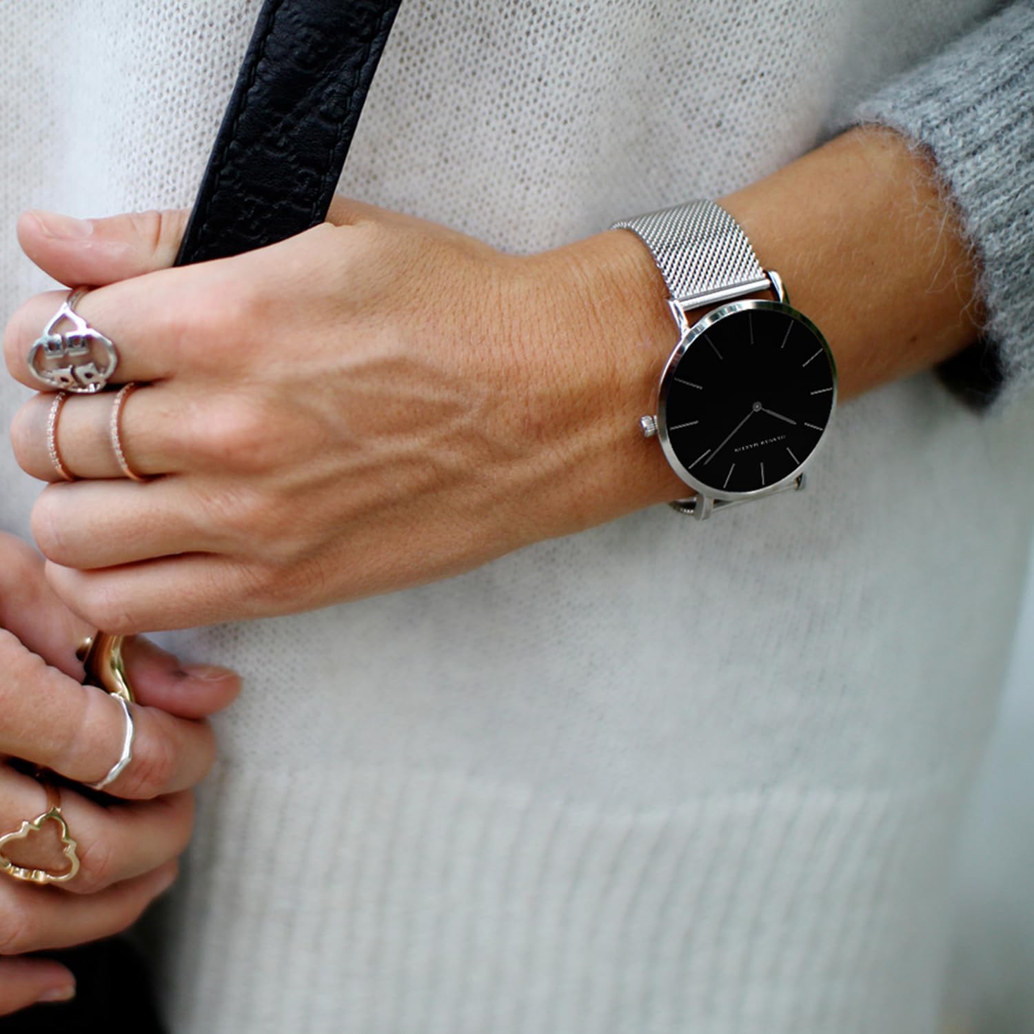 Gold Watches for Women Classy Round Quartz Watch Minimalist Waterproof Ladies Bracelet Wrist Watch,Stainless Steel Band,Reloj Mujer - Image 3