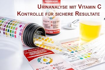 Health test for 11 indicators with function control - 100 urine test strips with reference colour card