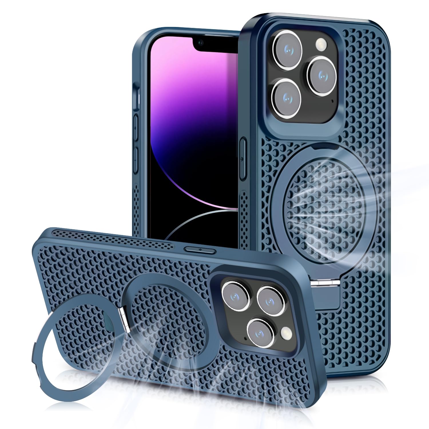 Lokyoo for iPhone 13 Pro Max Case with [Magsafe Wireless Charging],[Heat Dissipation],[Magnetic Support],[Invisible Built in Stand & Ring Holder],