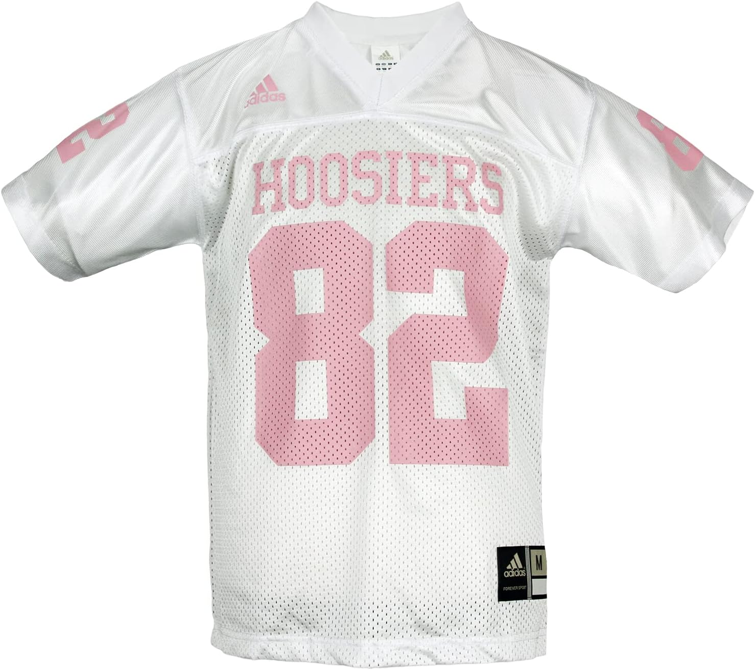 Outerstuff NCAA Youth Girls (7-16) Indiana Hoosiers # 82 Football Jersey, White and Pink