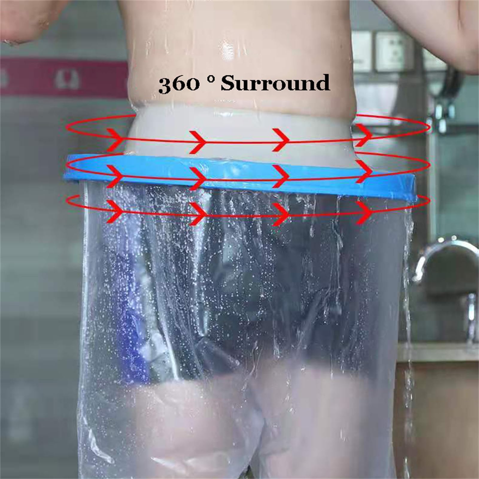 Zeetan Coperture Ingessate Riutilizzabili per Doccia, Copertura Impermeabile per Glutei A 360° per Guarnizione A Tenuta Stagna Protezione per Doccia in Ghisa per Addome Coscia Ferito,S
