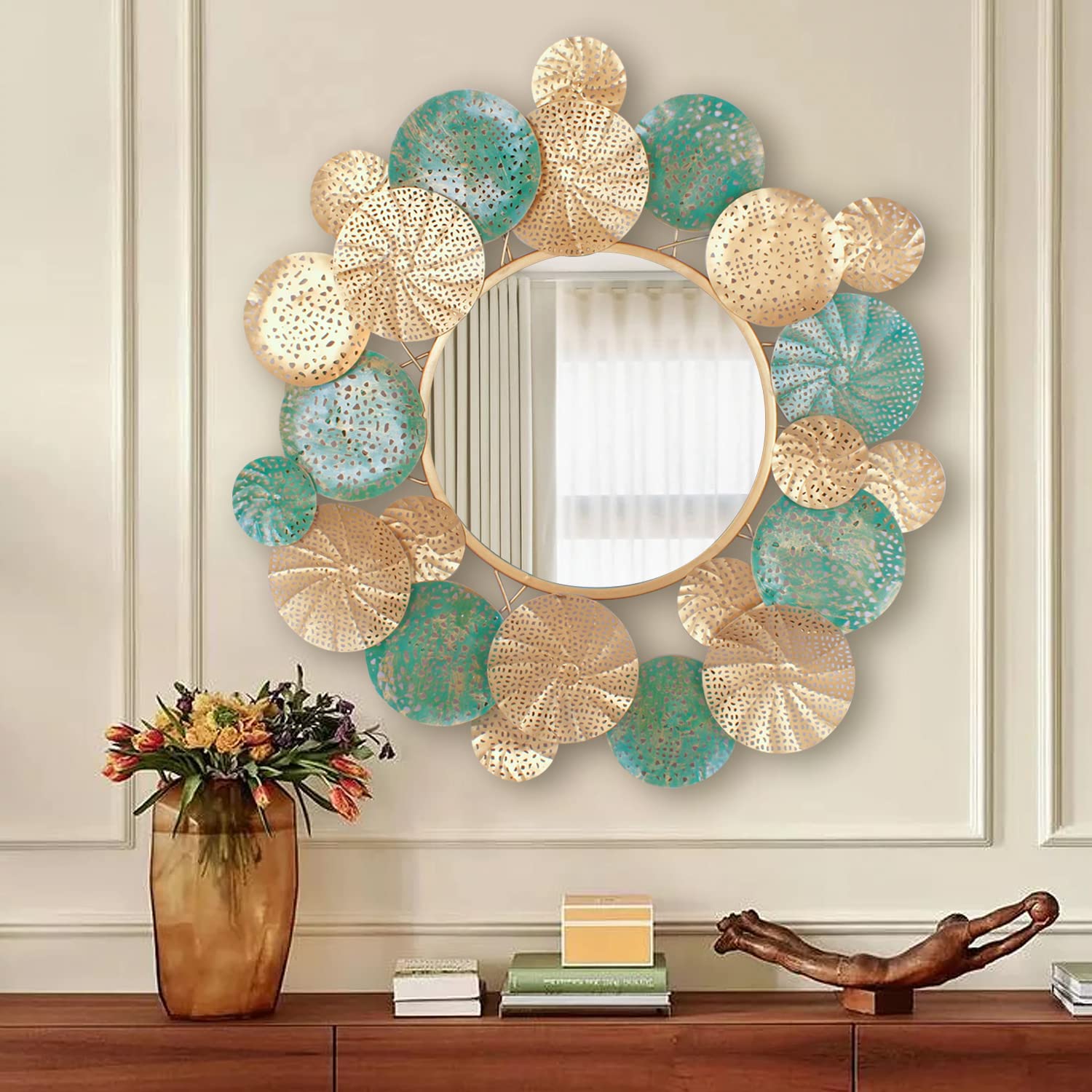 Buy TIED RIBBONS Decorative Wall Mirror Hanging Metal Frame Mirror for