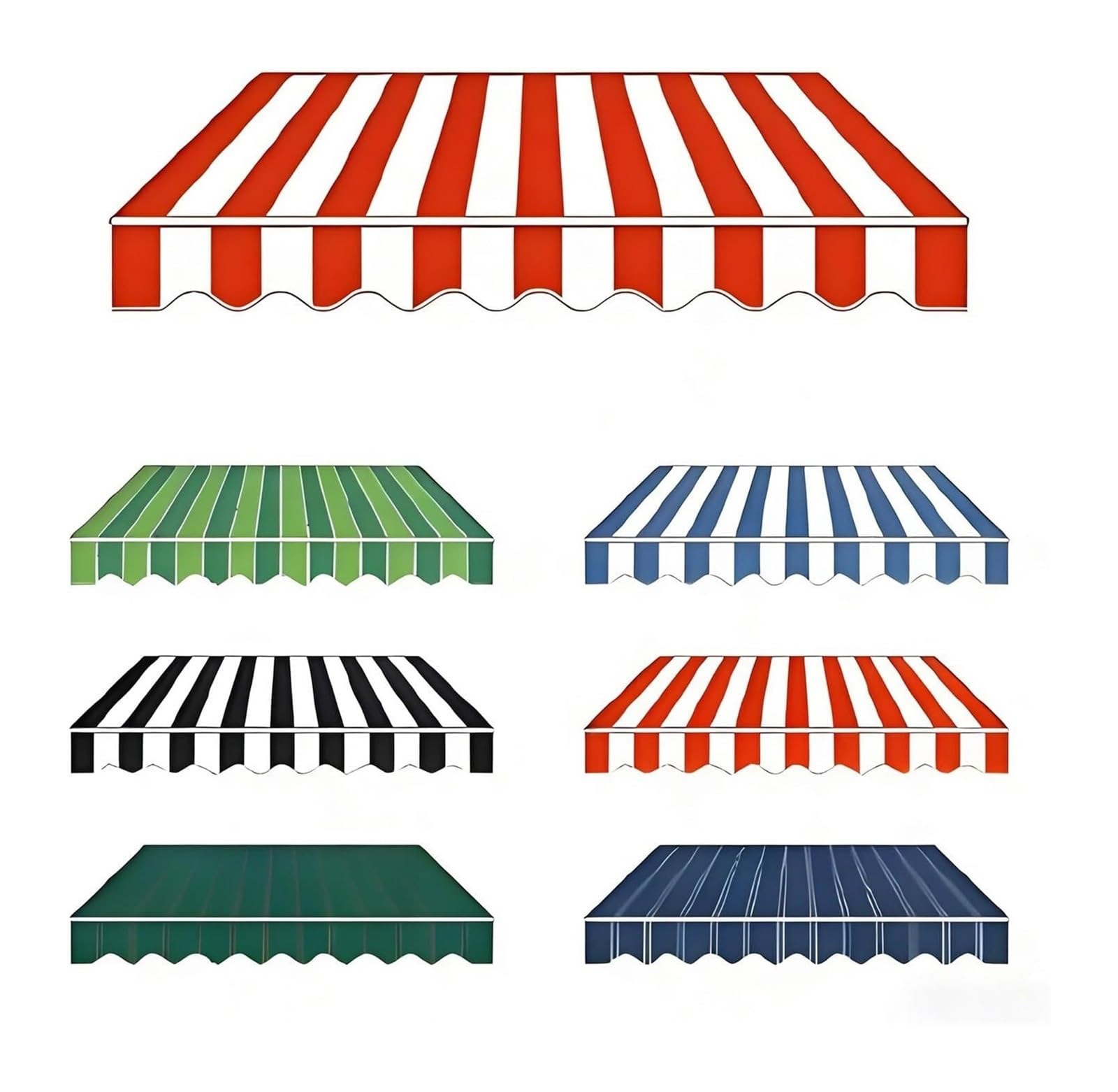 Pbwerigl Black White Awning Retractable Canopy, Patio Awning Replacement Fabric Resistant Water Repellent(,10X6.5ft/300X200cm)