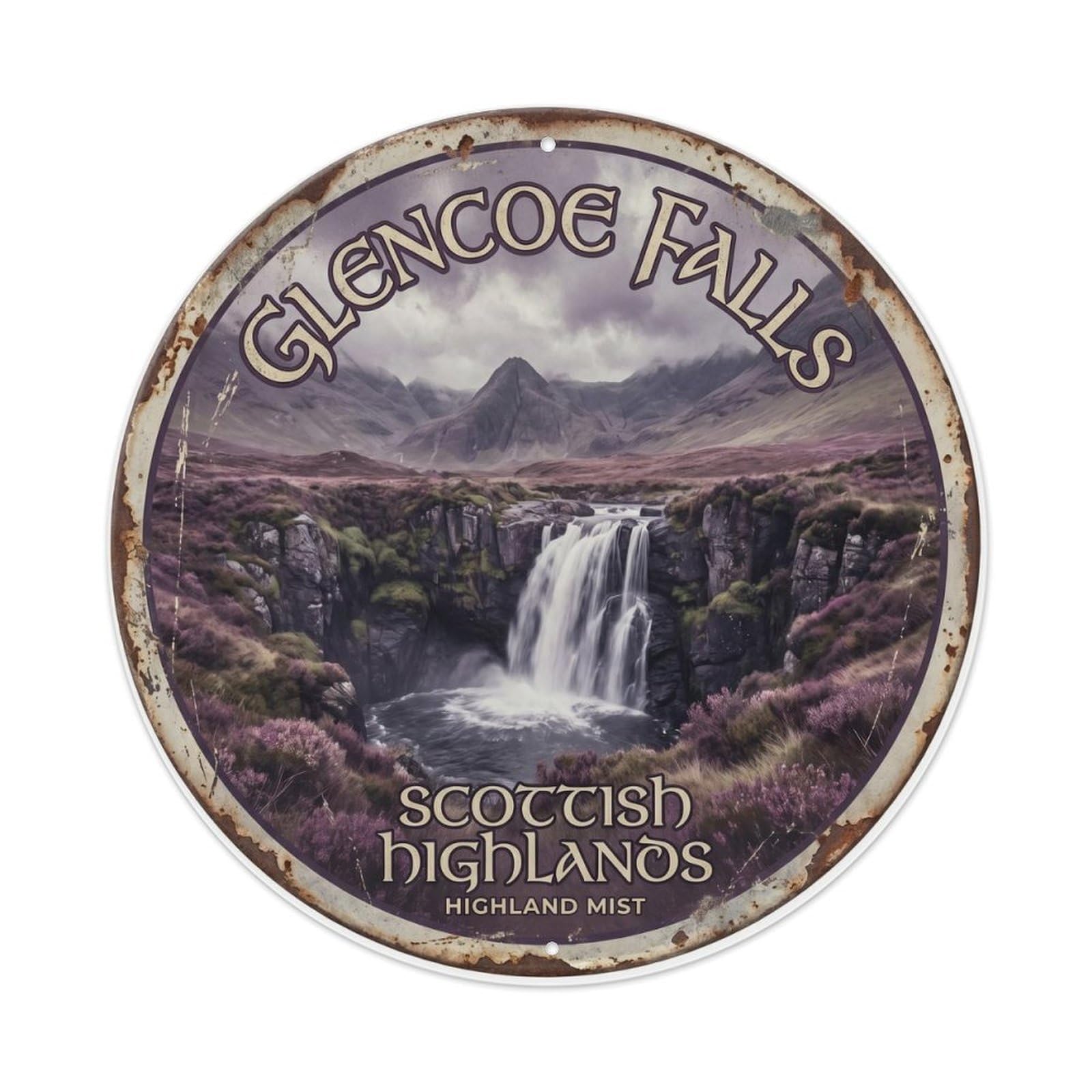 Vintage Travel Glencoe Scotland Highland Metal Tin Sign