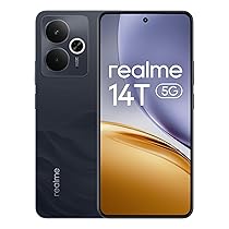 realme Smartphone 14T 5G, 8+256GB,batteria 5130 mAh,Processore Dimensity 6300, IP69, display 120Hz,Fotocamera AI da 50MP,Obsidian Nero, esclusiva Amazon Nessun adattatore , 8+256 GB, Solo Smartphone