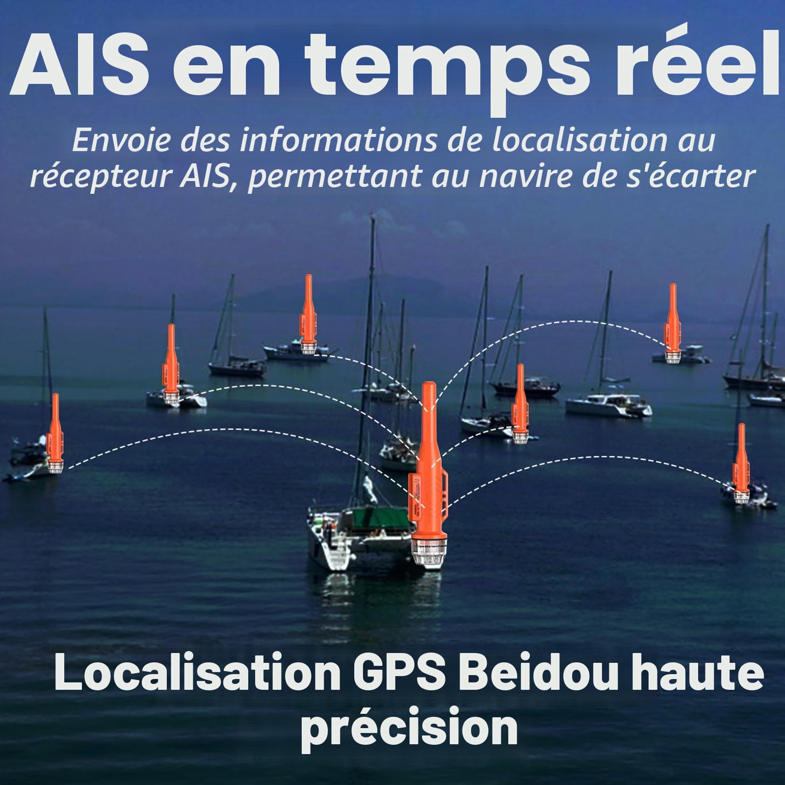 Traceur De Filet De Pêche, Sondeur Et Localisateur Ais, Positionnement GPS 10 N.M, étanche Ipx7, Adapté à La Recherche Et à La Protection des Filets De Pêche