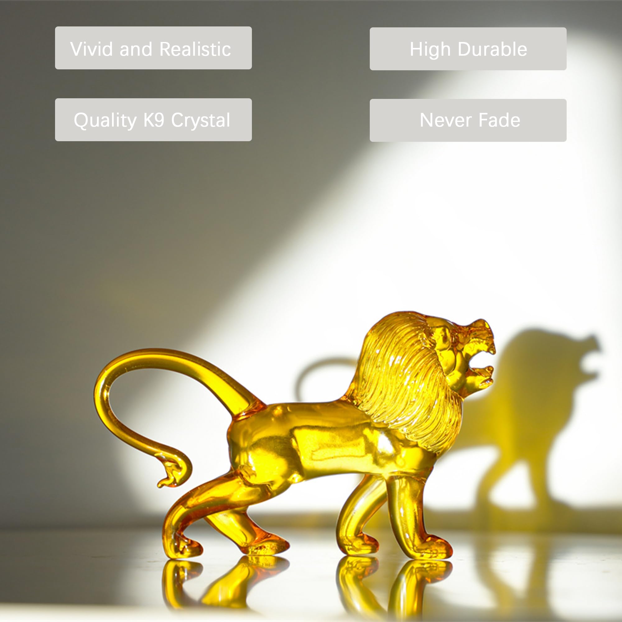 Amazon.co.jp: クリスタルライオンの置物 ガラス 野生動物