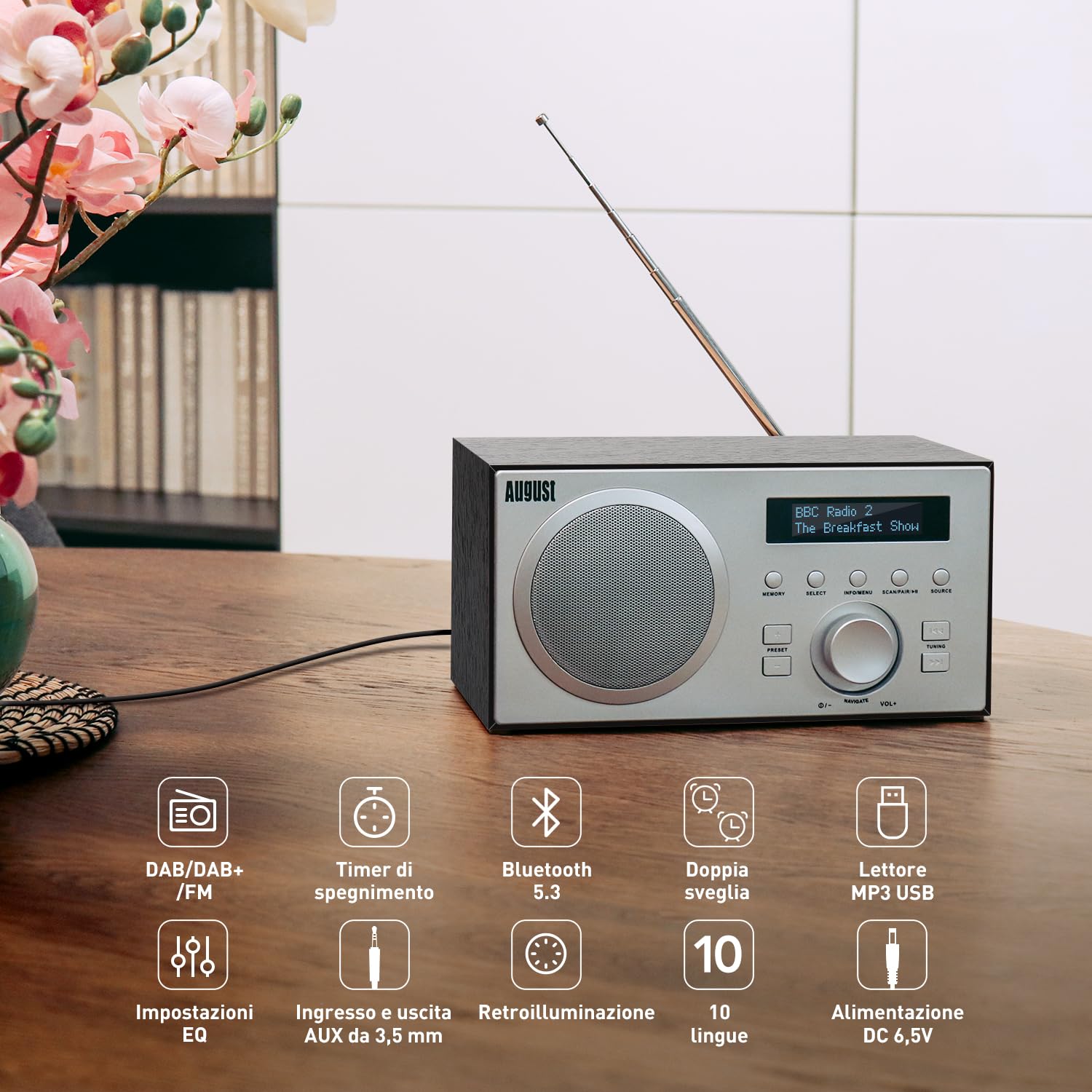 August MB420 Radio DAB/DAB+/FM - Dettaglio