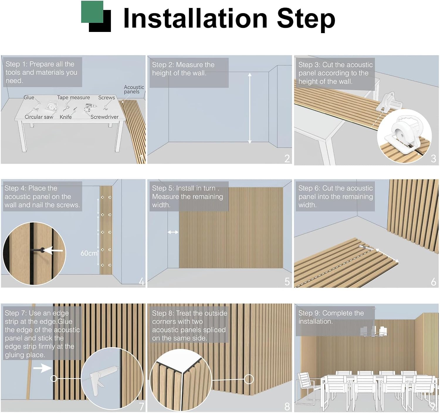 Premium Acoustic Wood Slat Wall Panels – Noise-Reducing Sound Absorption Panels for Home Theater, Studio & Office | Modern Decorative Slat Walling for Echo Control | Eco-Friendly & Easy to Install image 4