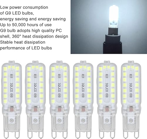 Miniatura 2 de plplaaoo Bombillas de repuesto de iluminación de 360 , bombillas compatibles con bombillas LED G9 de 7 W, iluminación versátil regulable, para