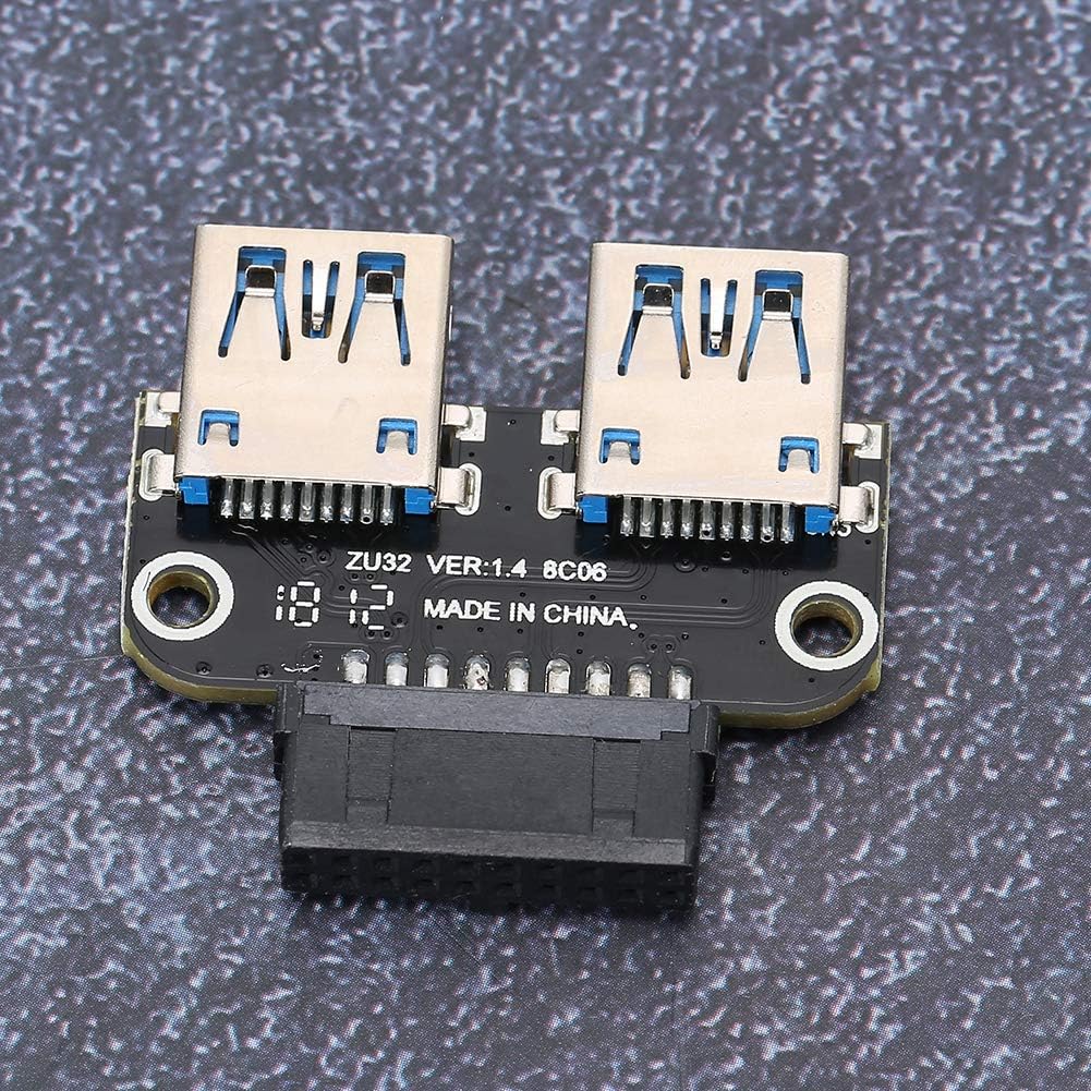 ASHATA Dual USB 3.0 Female to USB3.0 Motherboard Female 20 Pin Header ...