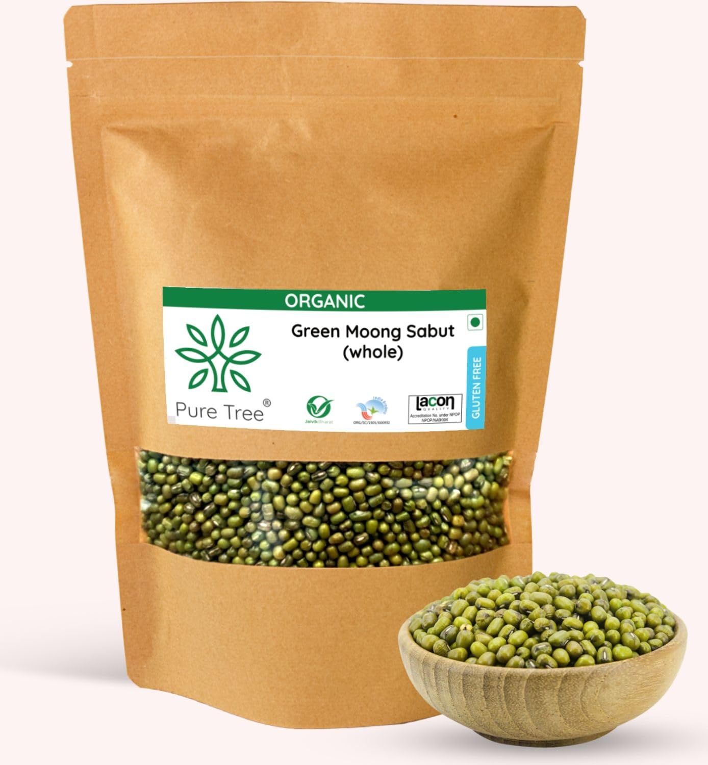 Certified Organic Green Moong Dal | 850 g | Green Gram Whole | Whole Hara Moong Sabut Hesaru Kalu Mung Dal High In Fiber & Protein