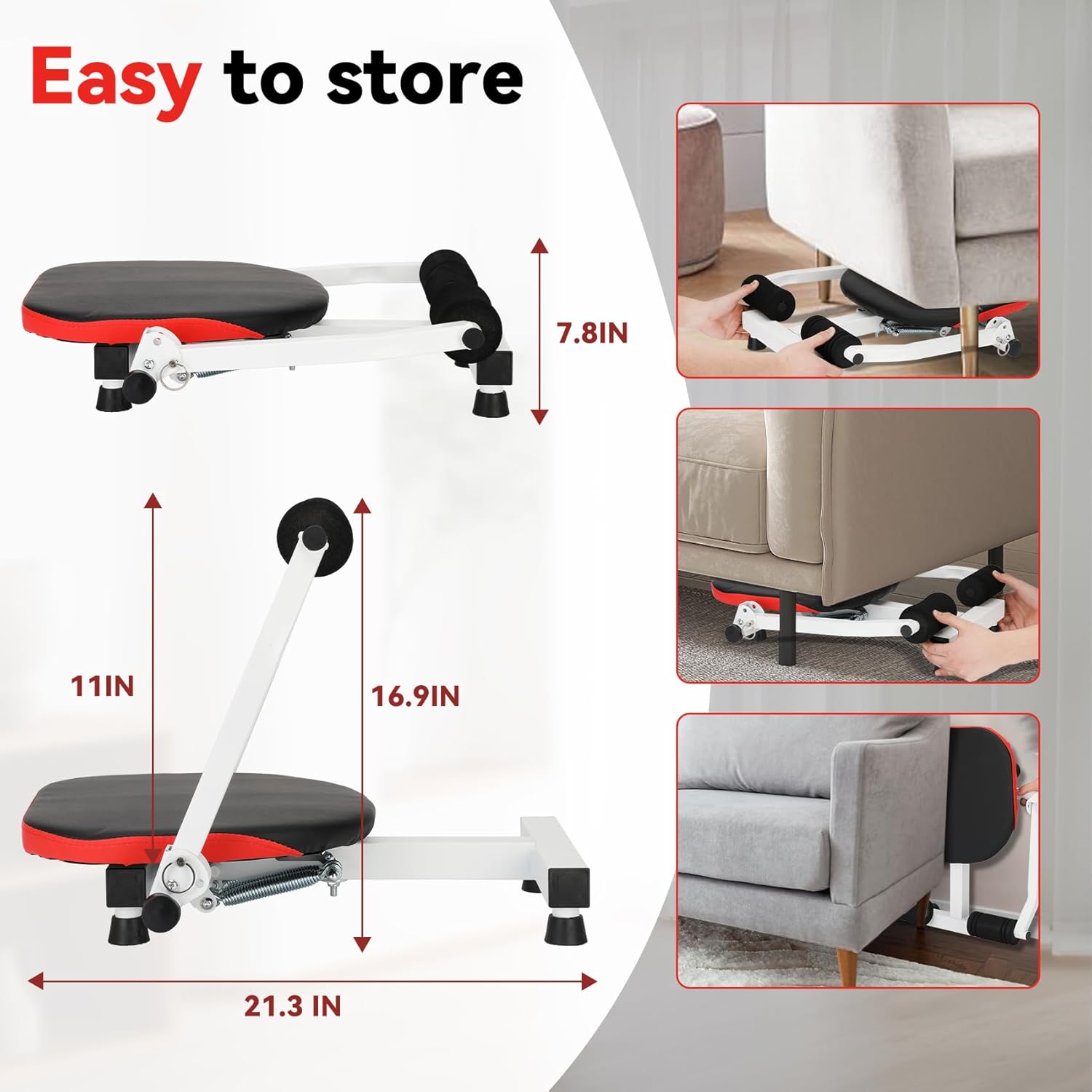 Ab Workout Equipment, Ab Machine for Stomach Workout, Ab Crunch Machine with Waist Twisting Plate, Sit Up Exercise Equipment for Home Fitness Workouts