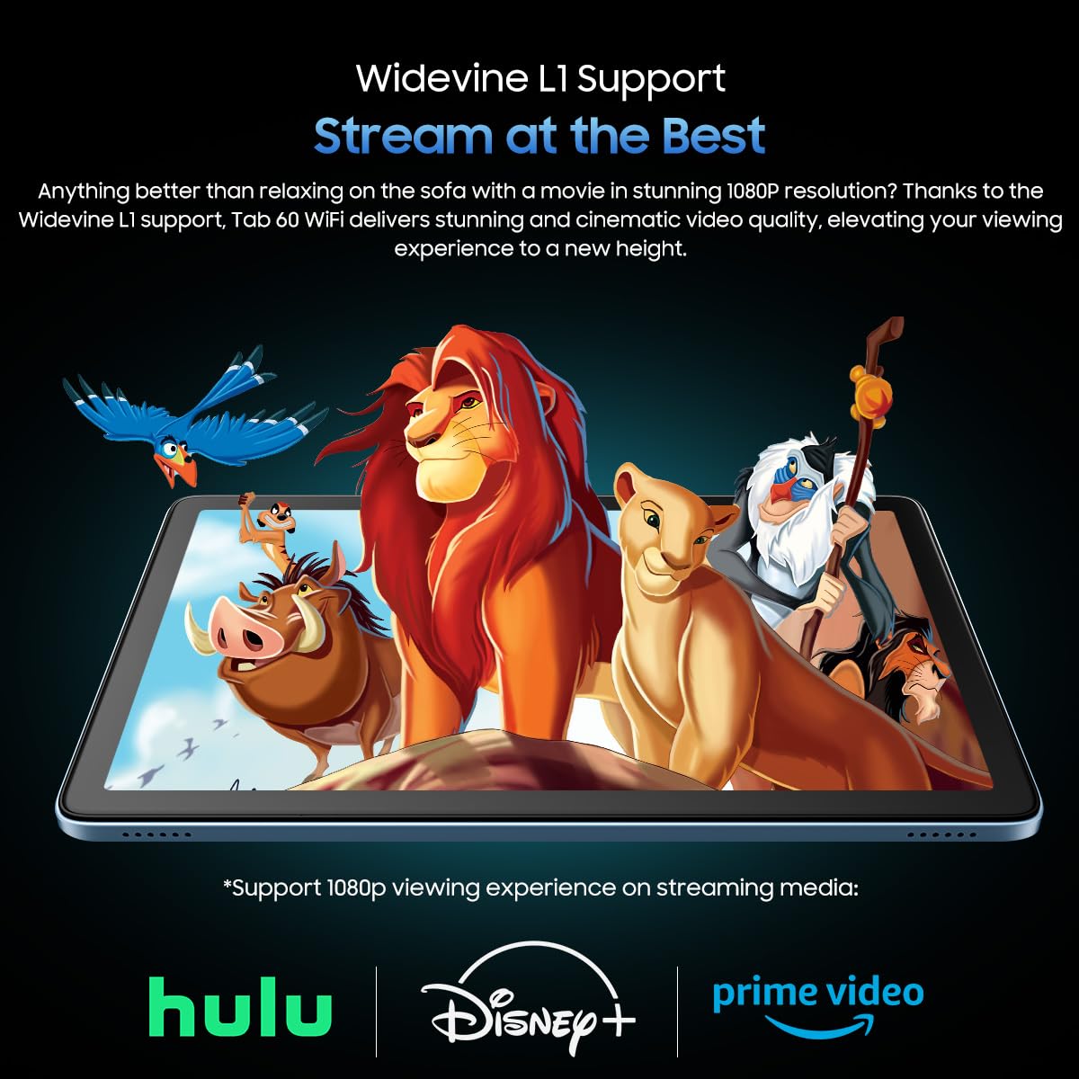 Blackview Tab 60 WIFI Android 14 Tablet, 12GB+128GB(1TB Esterna), 10.1'' Display HD+, Batteria 5100mAh, 5MP+13MP, 8.5mm Ultra Sottile, WIFI 6, Altoparlanti Dual BOX, Sblocco Facciale, Grigio