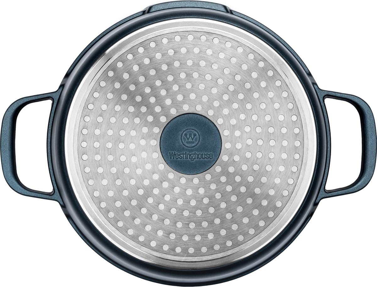 Westinghouse Performance Series 32 cm Blue Casserole Sauté Pan with Lid & Handle Holder | Non-Stick, Induction & Oven Safe, Dishwasher Friendly | Heavy-Duty Aluminum Cookware for All Hobs 1