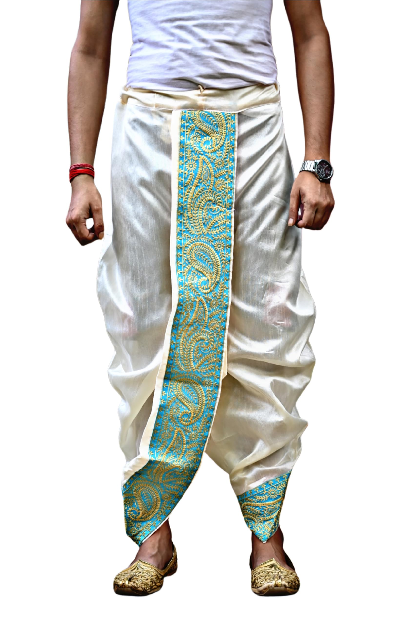 Men's Ready To Wear Pant System MARWADI EMBROIDERED DHOTI For Marriage, Party, Pooja, Festival etc. (GC009)-image-42