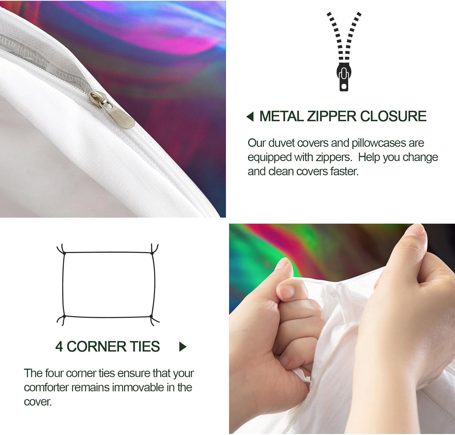 Woman Duvet Cover, Abstract Bedding Set Cover for Kids Boys Girls Teens, Reversible Colorful Duvet Cover with Zipper Closure and 2 Pillow Shams, Twin Size 68"x90"