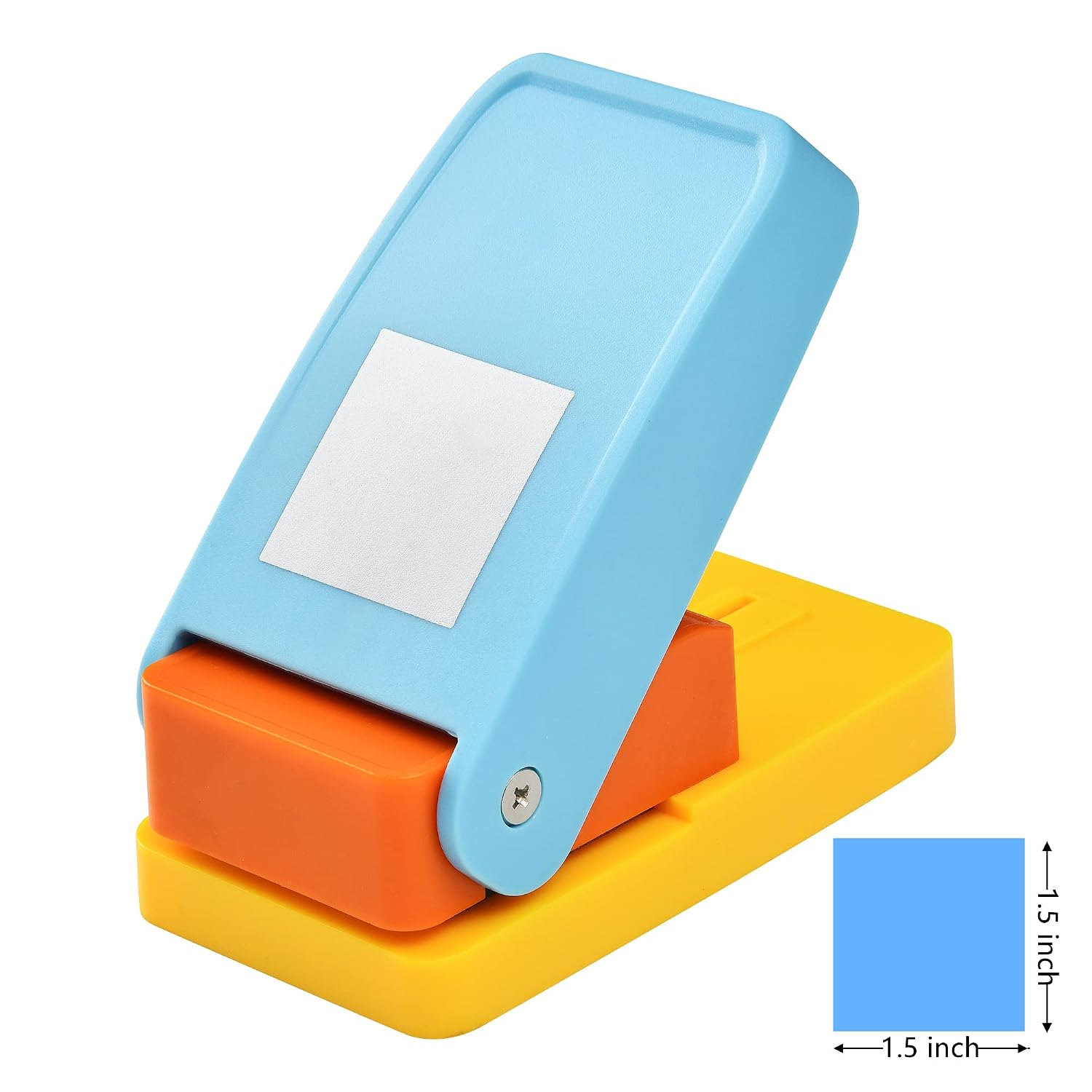 1.5 inch Square Punch Craft Lever Punch Handmade Paper Punch for Crafting Scrapbooking Cards,DIY Cards Making 1.5X1.5 inch Equilateral Square Colour by Random