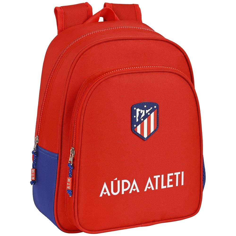 SAFTA Unisex Kid's Backpack Children's School of Atletico Madrid, 270x100x330 Mm, 270x100x330mm, Red and Navy Blue, Estándar