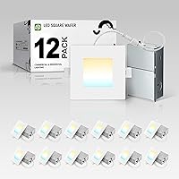 Vista 21 de ASD Iluminación empotrable cuadrada LED ultrafina de 3 pulgadas, bronce aceitado con 5 temperaturas de color, regulable, clasificación IC, brillo