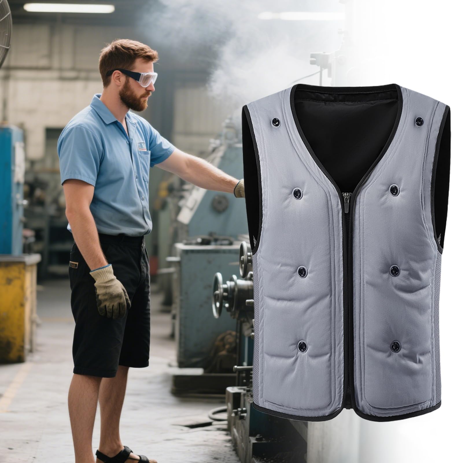 Chaleco Refrescante Hombre | Chaleco Refrescante Hombre para Climas Cálidos | Ropa Unisex Reutilizable Para Actividades Verano Al Aire Libre Como Motociclismo Ciclismo Correr Pesca Y
