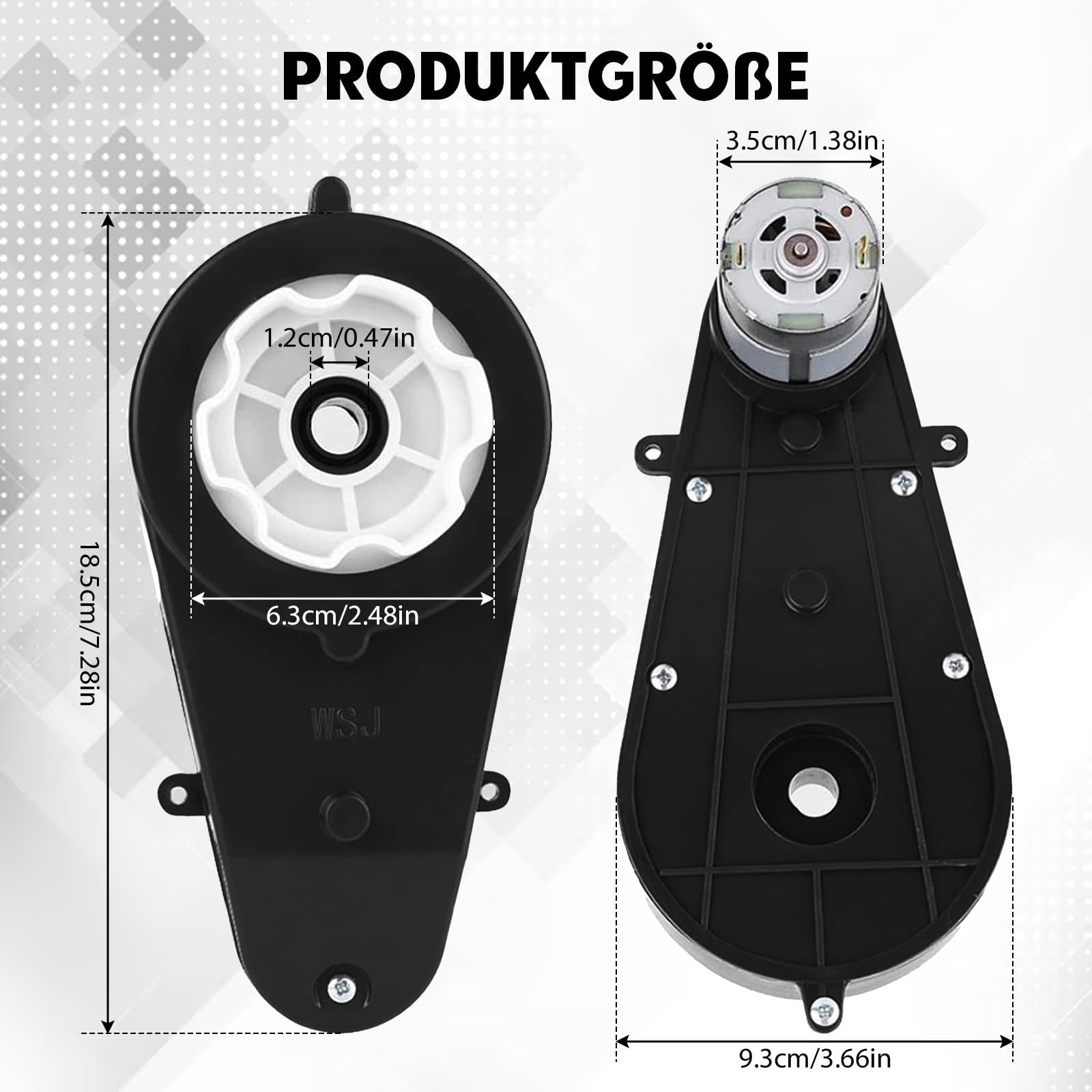 2 piezas de motor eléctrico RS550 12V 40000RPM, motor eléctrico y caja de engranajes para coche de niños, piezas de repuesto para coche eléctrico de niños