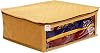 atorakushon Fabric Satin Foldable Saree Covers Cloth Garments Storage Bag Wardrobe Organizers with Strong Zippers & Transparent Window Pack of 1 Gold