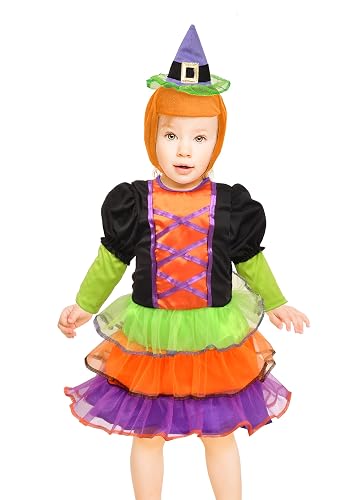 Ciao - Brujita Disfraz Vestido Baby (Talla 1-2 años) con capó