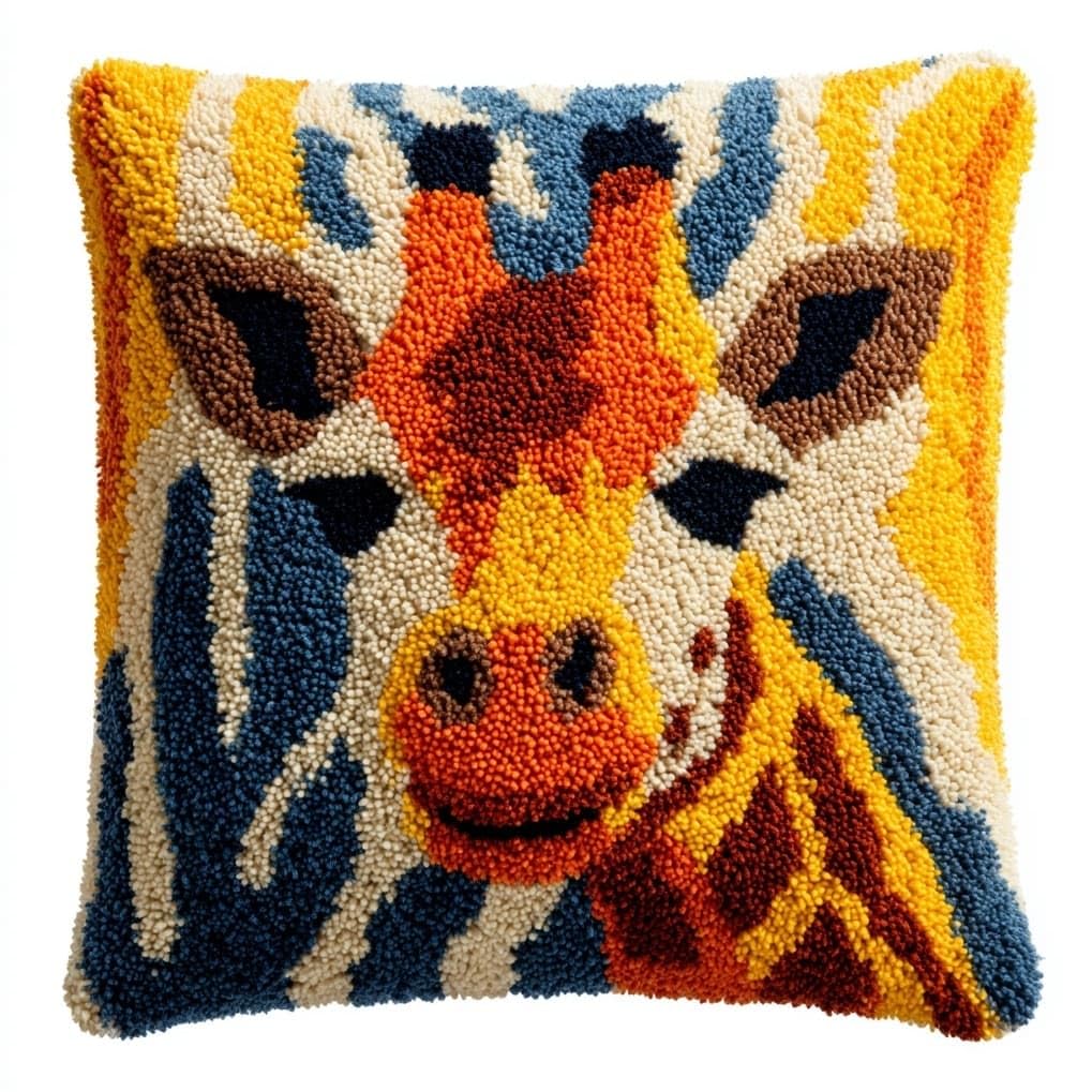 AxiangziK Latch Hook Pillow Kit for Adults,Giraffe