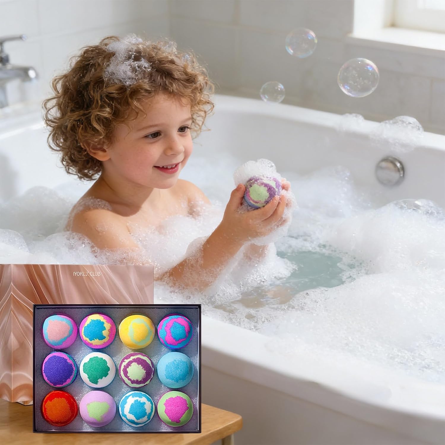 12 Pack Bath Bombs Set for Spa Handmade Bubble Bombs Bring A Fun Bathing Experience (Rose Gold, One Size)