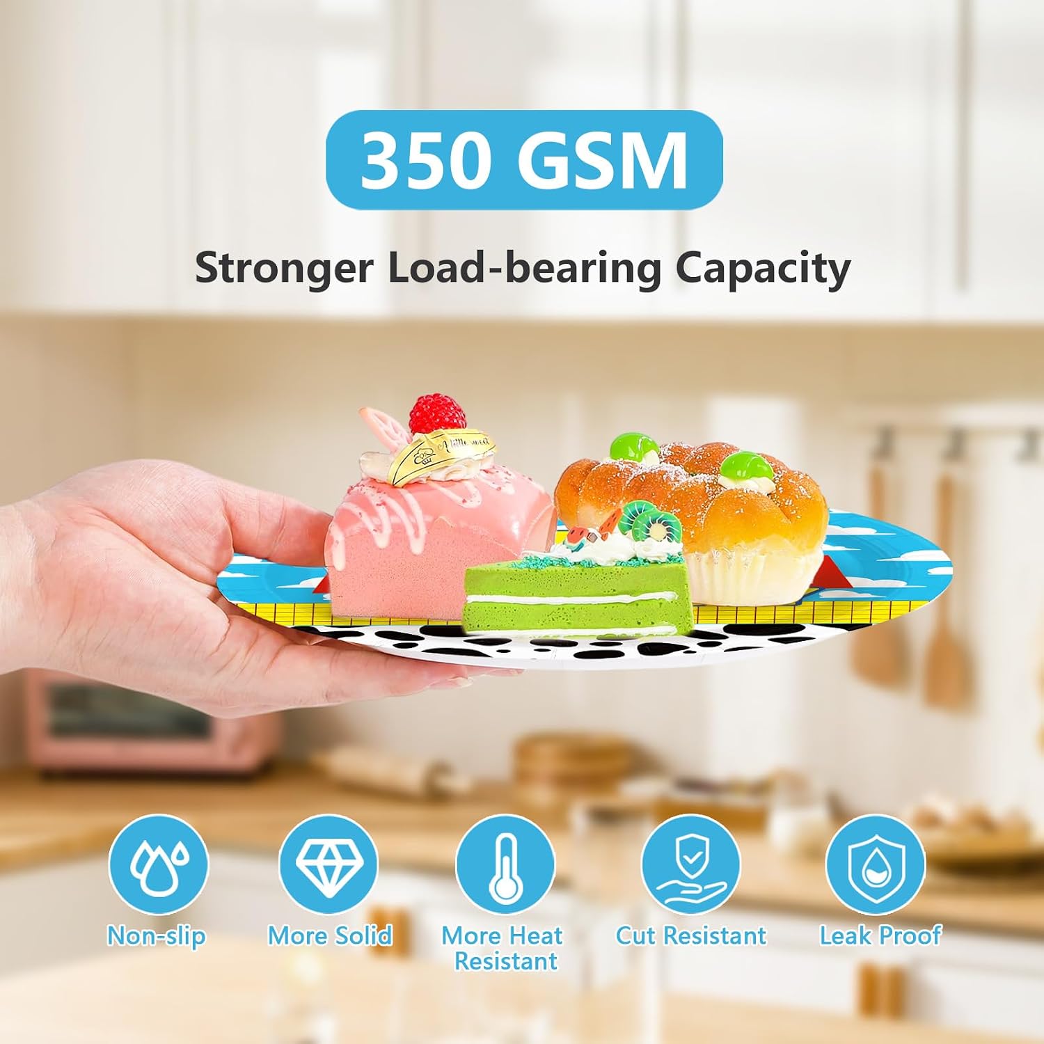 96 Pcs Toy Cartoon Story 4th Birthday Decorations Reach Four The Sky Plates and Napkins Disposable Toy Inspired Story Cartoon Theme Tableware Set for 4 Years Old Boys Birthday Party Supplies Serves 24