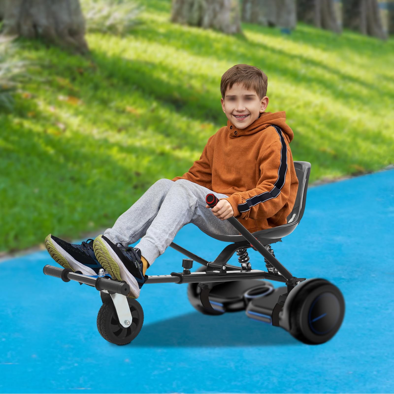 Hoverboard Sitz Verstellbarer, Balancing Scooter Sitzbefestigung 100 kg Tragkraft, Sitzscooter Selbstausgleichender für 6,5-10 Zoll, Schwarz
