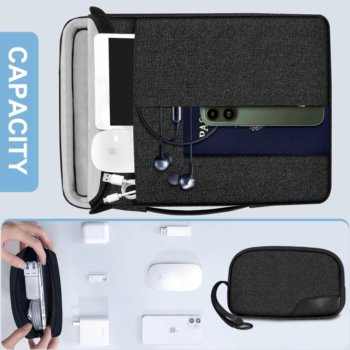 ZINZ Laptop Case 15.6-17 inch Slim Backpack with Straps & Small Bag Compatible with MacBook HP Dell Lenovo Asus Acer MSI