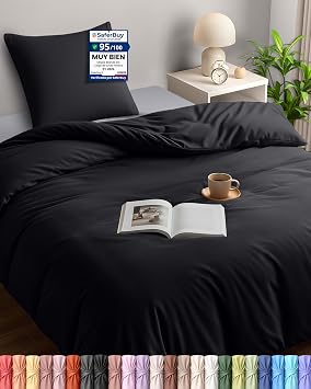 Utopia Bedding Duvet Cover for 90 Bed 140 x 200, Black