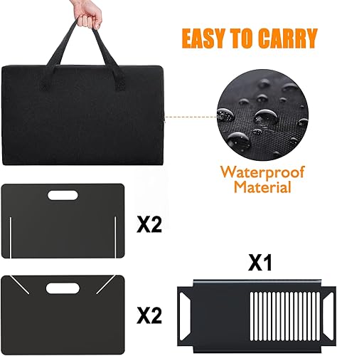 Miniatura 7 de ACCPO Fogata de 18 pulgadas para exteriores, portátil, 2 en 1, fogata de leña de acero resistente para patio y patio trasero, hoguera, barbacoa,