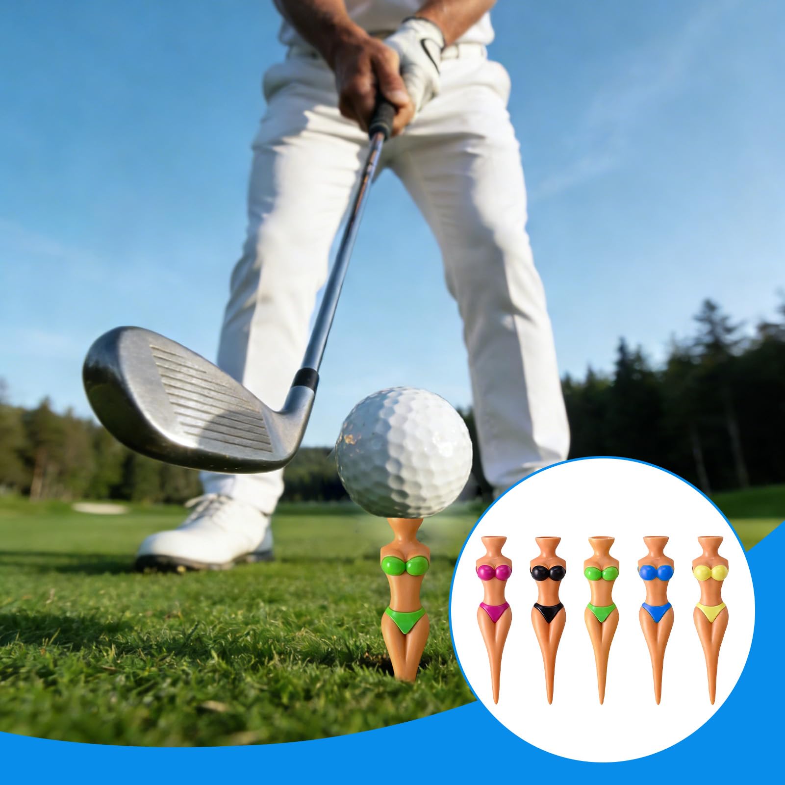 Camisetas de Golf Divertidas de Plástico 5 piezas 76 mm para Niñas Hombres Mujeres Entrenamiento