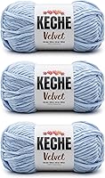 Vista 15 de Keche Hilo de terciopelo para ganchillo, manta de felpilla suave, voluminosa, hilo amigurumi, 3.53 oz (132 yardas), color menta