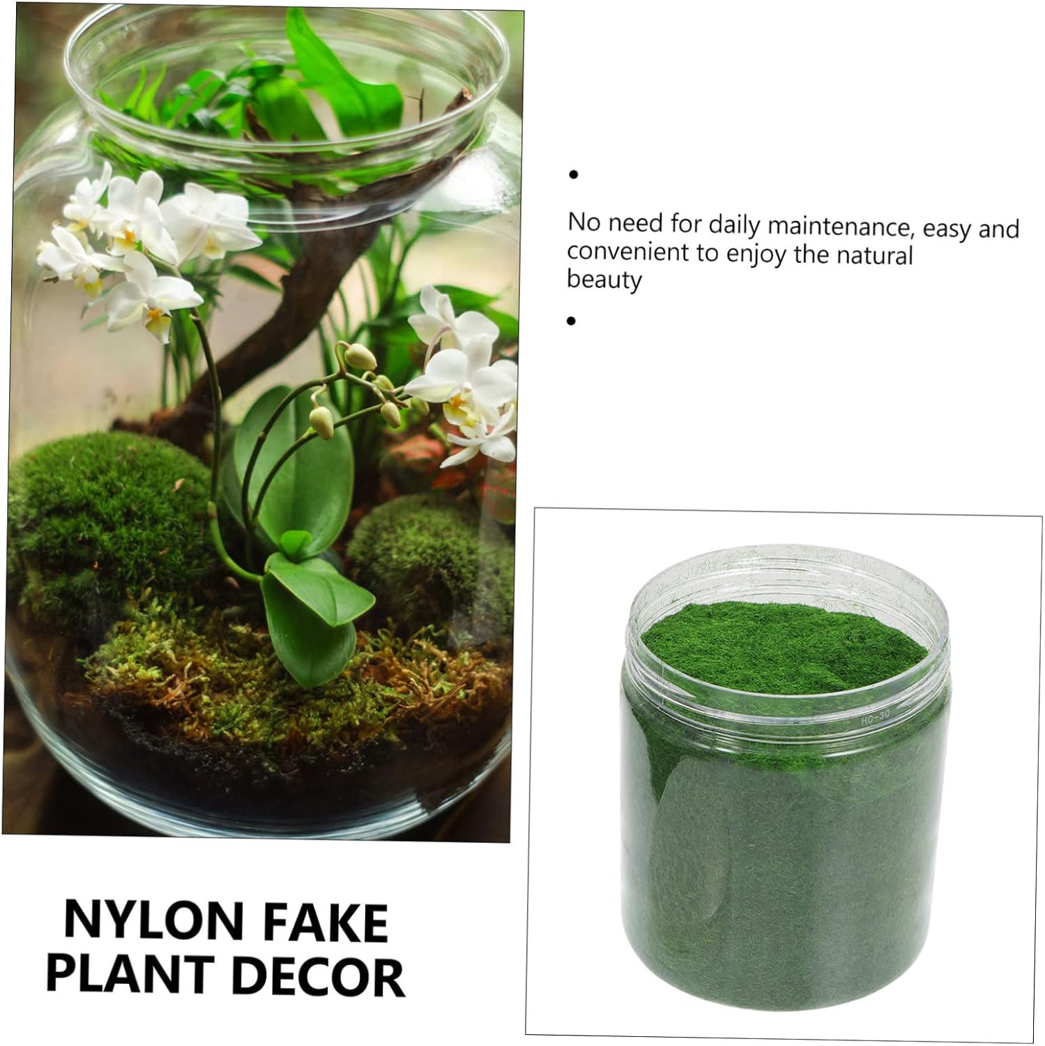 DIY Fake Moss Powder for Landscape Decor Natural Green Nylon Simulation Turf for Garden Balcony Room Decoration for Craft Projects and Scene Layouts