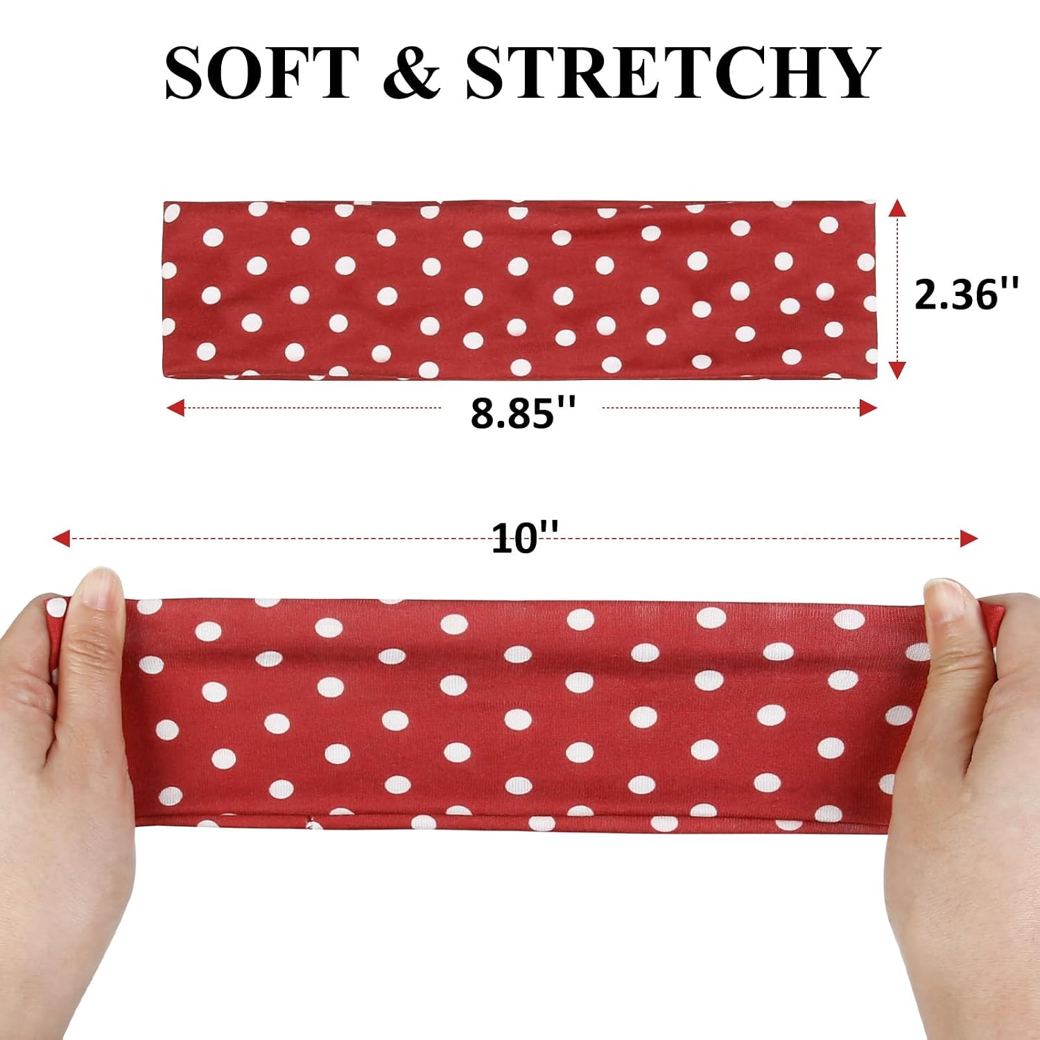 TERSE Polka Dot Headbands for Women Trendy Women Hair Accessories: Cute Head Bands for Women's Hair Fashion Hairbands 6PCS