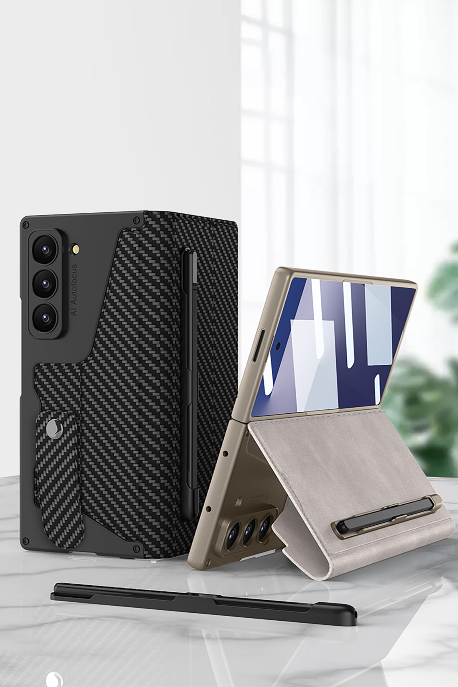 Etui do Galaxy Z Fold7 5G, all-inclusive składane etui z otworem na długopis i zapięciem magnetycznym, kompatybilne z Samsung Galaxy Z Fold7 5G, czarne 2