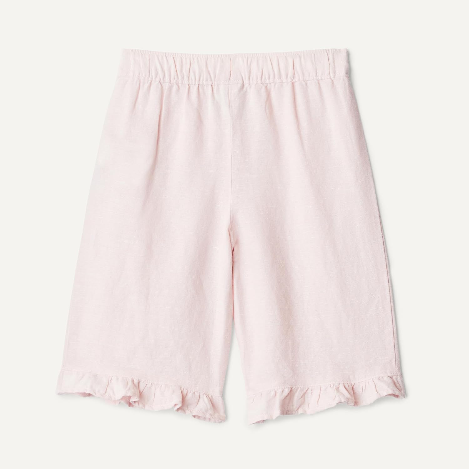 Amazon Essentials x Sofia Grainge Toddlers and Baby Girls' Cotton Linen Wide Leg Pull-on Pant with Ruffles