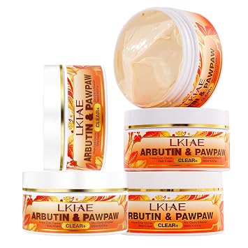 LKIAE Arbutin Pawpaw Body Cream for All Skin Types, With Carrot Oil, Brightening, Moisturizing, Improve Roughness, 6.8 oz Pack of 5