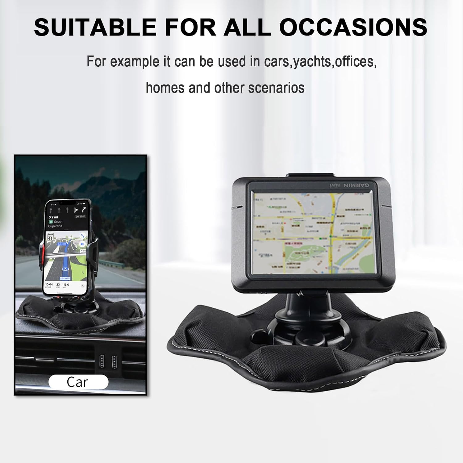 Portable NonSkid Beanbag Friction Mount Holder for Garmin GPS - Ultimate Dashboard Mount for Garmin Nuvi, Drivesmart, Dezl, Zumo, Driveassist, DriveLuxe, StreetPilot & RV Navigator